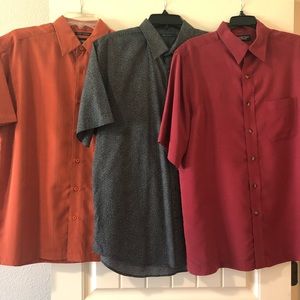Lot of 3 Men’s short sleeve dress shirts